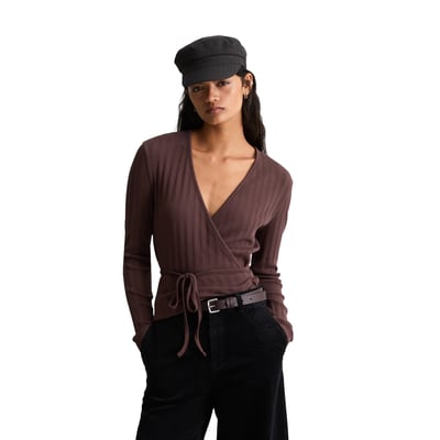 Haut à nouer slim en jersey stretch côtelé MARC O’POLO DENIM