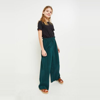 Pantalon large plissé uni MONOPRIX
