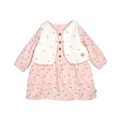 Ensemble robe manches longues et gilet sans manche pamela SUCRE D'ORGE