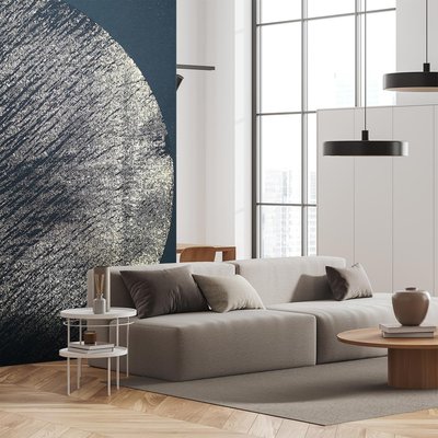 Papier peint graphique lune croissante HEXOA