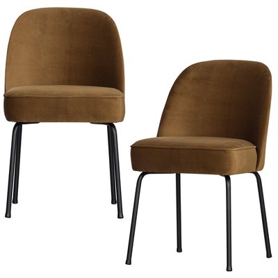 Chaises de table velours VOGUE WOOOD