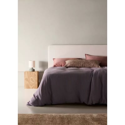 Housse de couette coton mousseline à rayures réversible lit 180/200 cm MANGO HOME