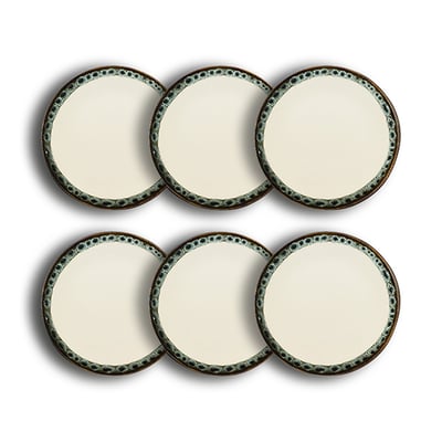 Lot de 6 assiettes plates 25cm en faïence, ATOME NOVASTYL