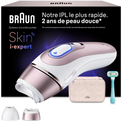 Epilateur lumière pulsée IPL PL7211 Skin i-expert, 2 têtes, 1 rasoir Gillette Venus, 1 pochette BRAUN