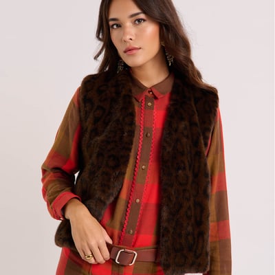 Boléro fourré motif léopard BARNEY WILD