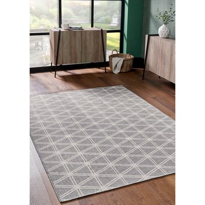 Monochrome Geometric Design Indoor/Outdoor Rug SO'HOME