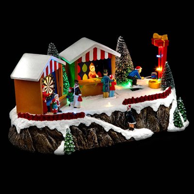 Village de Noël jeu mailloche animé musical 15 LED + transfo FEERIC LIGHTS & CHRISTMAS