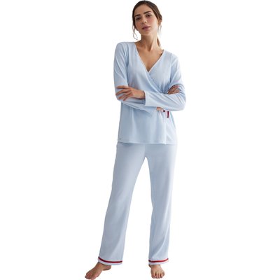 Pyjama pantalon haut cache-coeur manches longues Rayas SELMARK