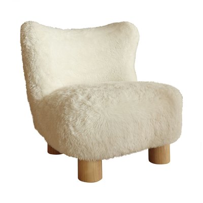 Fauteuil imitation fourrure et structure en bois NOW'S HOME