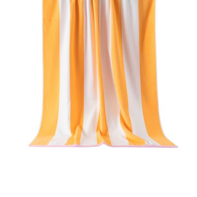 Drap de plage velours de coton double face RIVAGE CARRE BLANC