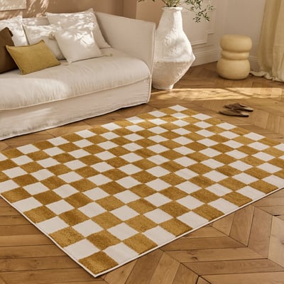Tapis damier bicolore TERRA DEL SOL NAZAR RUGS X PANTONE