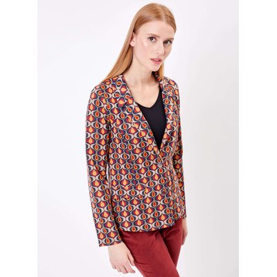 Veste tailleur imprimée en maille jacquard YSEULT PRINCESSE NOMADE