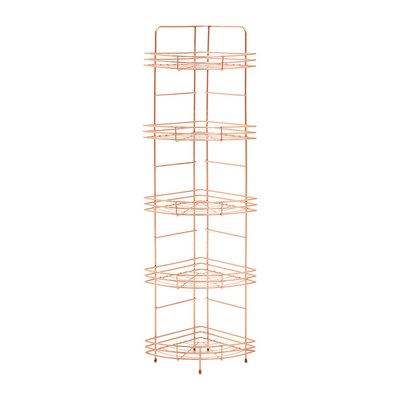 5-Tier Corner Bathroom Storage Rack in Copper SO'HOME