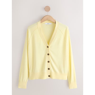 Cardigan boutonné en coton majoritaire col v NEXT