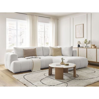 Canapé d'angle convertible 4 places en tissu bouclette, FUJI BOBOCHIC