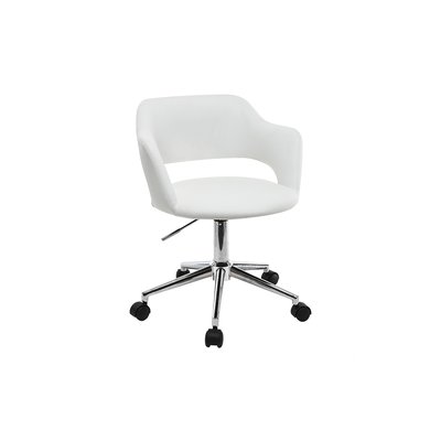 Chaise de bureau à roulettes design en tissu effet velours texturé beige et métal noir JESSY MILIBOO