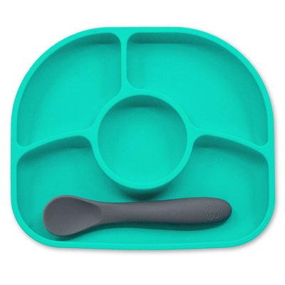 Coffret assiette et cuillère en silicone Yümi BBLÜV