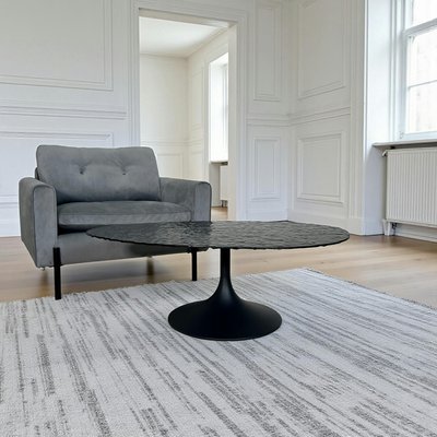 Table basse en verre ondulé noir - forme organique LIGURIE PIER IMPORT