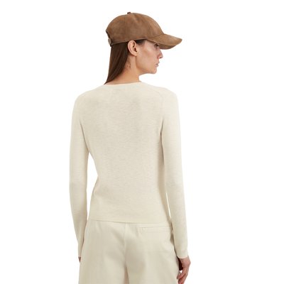 Cardigan en maille fine slim en fil de slub de coton et de lin MARC O'POLO