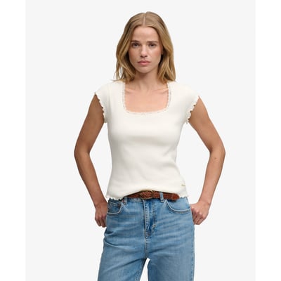 T-shirt Essential Col Carré Coupe Ajustée SUPERDRY
