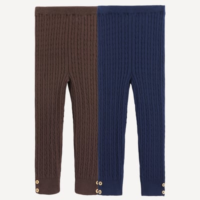 Pack of 2 Leggings in Cable Knit LA REDOUTE COLLECTIONS