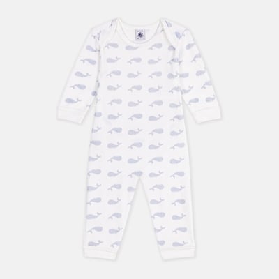 Pigiama in cotone, con stampa con balene PETIT BATEAU