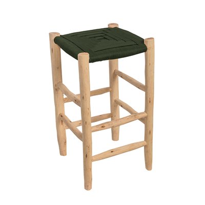 Tabouret de bar en bois et corde ROUCOU HYDILE