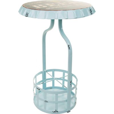 Table d appoint métal colorée design porte bouteilles RECOLLECTION