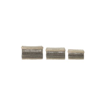 Paniers avec couvercle en fibres naturelles (lot of 3) Sabel BLOOMINGVILLE
