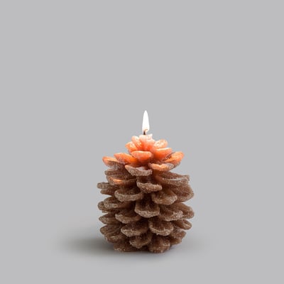 Bougie cire, forme pomme de pin, H9,5 cm, Caspar LA REDOUTE INTERIEURS