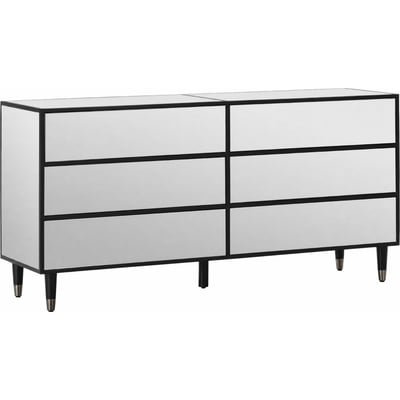 Commode 6 tiroirs avec façades miroir RECOLLECTION