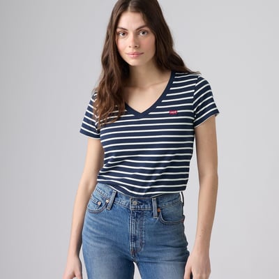 Camiseta cuello de pico a rayas manga corta LEVI'S