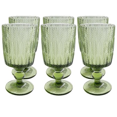 Lot de 6 verres à vin, FOGLI KARE DESIGN