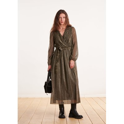 Robe longue cintrée cache-cœur voile irisé LA FEE MARABOUTEE