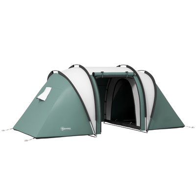 Tente de camping familiale 4-5 pers. 2 chambres 3 fenêtres sac OUTSUNNY