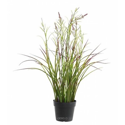 Graminée artificielle et ses fleurs en pot ARTIFICIELLES