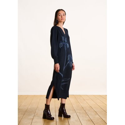 Robe mi-longue en maille avec broderie LA FEE MARABOUTEE