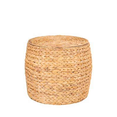 Table d’appoint avec rangement en jacinthe d’eau ø43cm - DELIA HOUSE NORDIC
