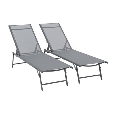 Bain de soleil acier textilène multi positions (lot de 2) TROPEA SWEEEK