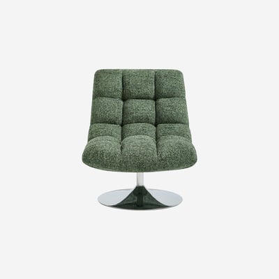 Fauteuil pivotant en tissu chenille et métal chromé SOGLIO HABITAT