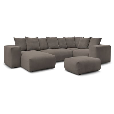 Canapé modulable 6 places en velours côtelé, VOLTAIRE BOBOCHIC