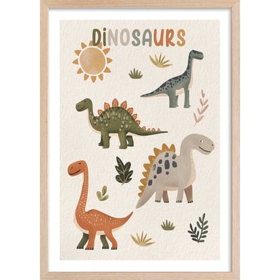 Affiche enfant les grands dinos HEXOA