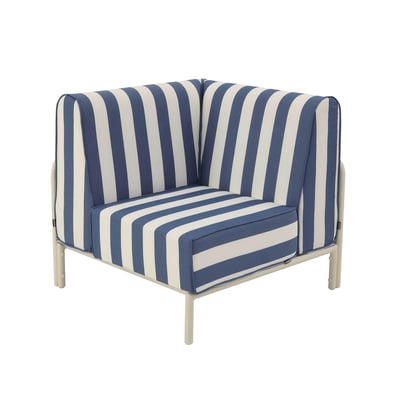 Fauteuil d'angle rayé pour salon de jardin modulable, PATIO OVIALA