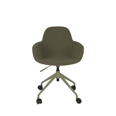 Chaise de bureau en tissu bouclette avec accoudoirs pivotante à roulettes- ALBERT KUIP ZUIVER