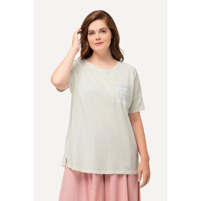 T-Shirt, poche en dentelle, col rond ULLA POPKEN