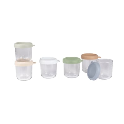 Lot de 6 pots de conservation en verre BEABA