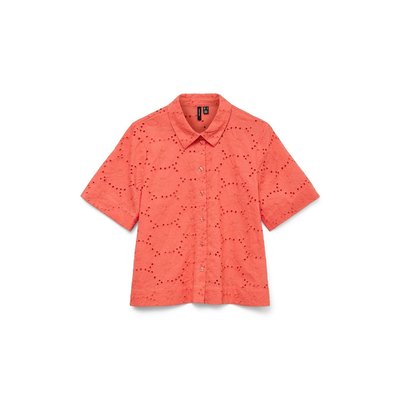 Hemdje met korte mouwen, broderie anglaise VERO MODA