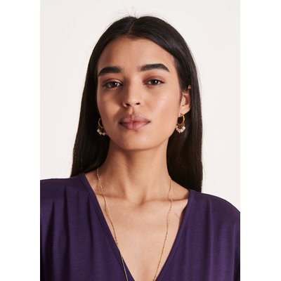 Boucles d'oreilles créoles avec perles LA FEE MARABOUTEE
