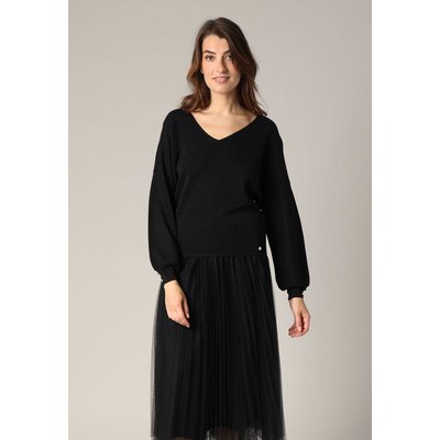 Pull féminin à col v, coupe blousante KIARA DEELUXE