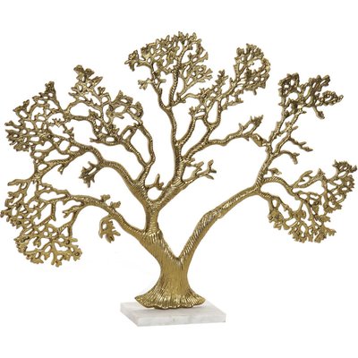 Arbre décoratif doré en aluminium sur socle marbre  chic RECOLLECTION